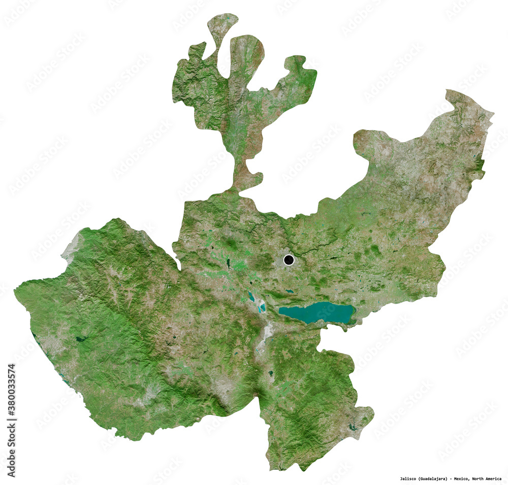 Jalisco, state of Mexico, on white. Satellite Jalisco, state of Mexico, on white. Satellite