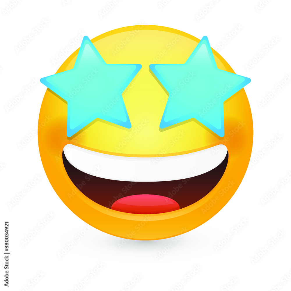 Star Struck Eyes Emoji Vector art illustration design. Emoticon expression graphic round. Avatar kawaii style. Star Struck Eyes Emoji Vector art illustration design. Emoticon expression graphic round. Avatar kawaii style.