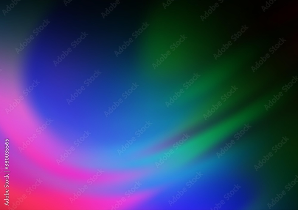 Dark Multicolor, Rainbow vector bokeh and colorful pattern. Colorful illustration in blurry style with gradient. The template can be used for your brand book.