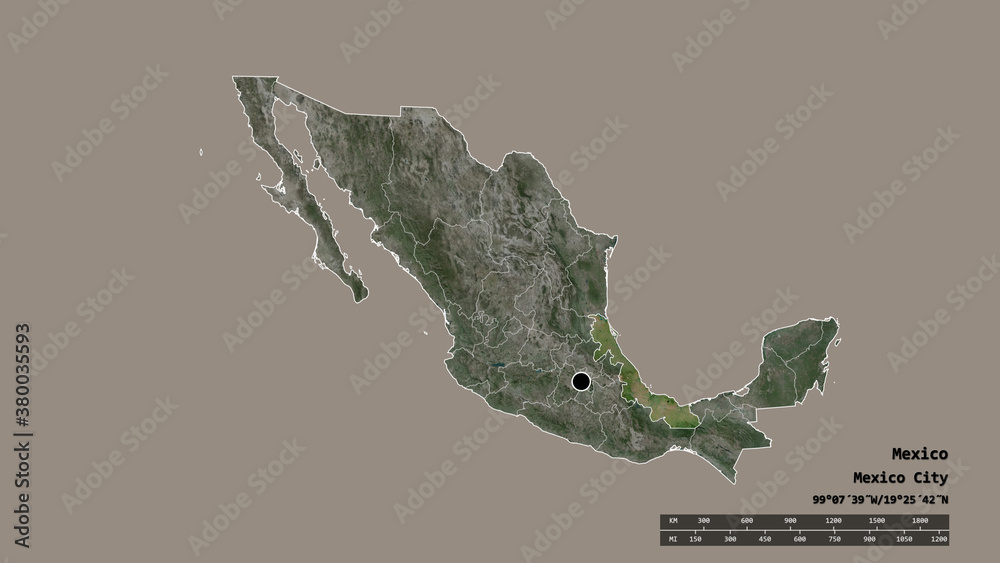Location of Veracruz, state of Mexico,. Satellite
