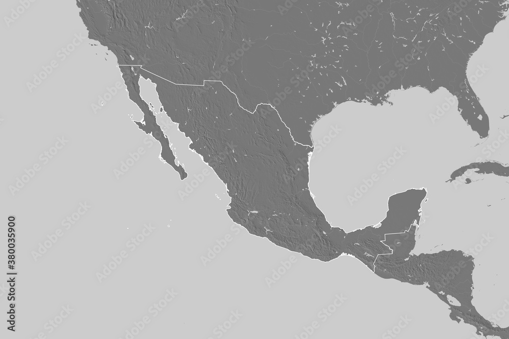 Mexico outlined. Bilevel