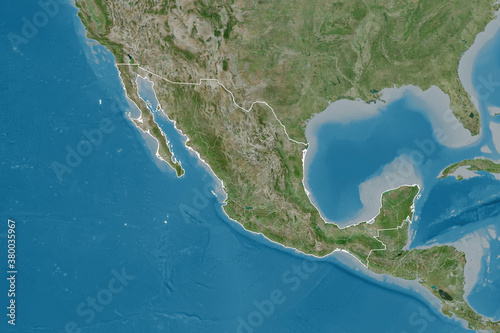 Mexico borders. Satellite
