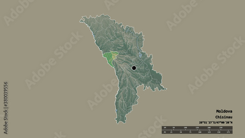 Location of Ungheni  district of Moldova . Relief