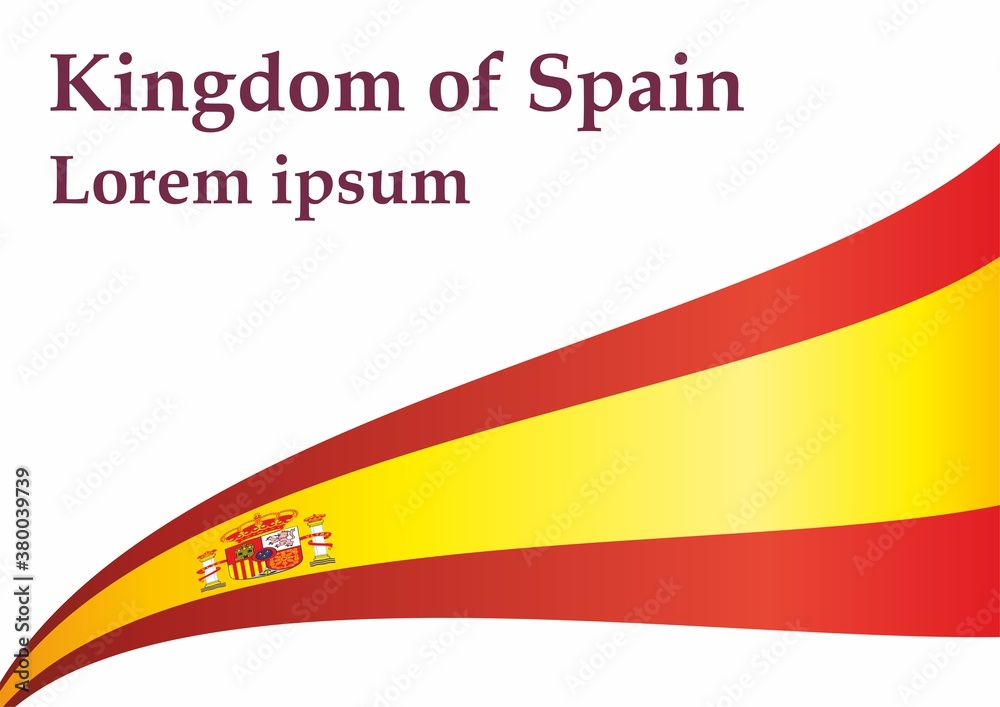 Flag of Spain, Kingdom of Spain. Bright, colorful vector illustration Flag of Spain, Kingdom of Spain. Bright, colorful vector illustration
