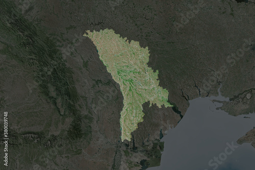 Moldova. Neighbourhood desaturated. Satellite