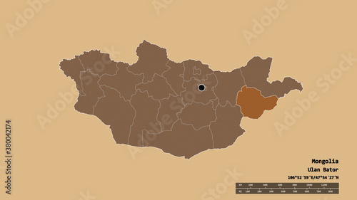 Location of Suhbaatar, province of Mongolia,. Pattern photo