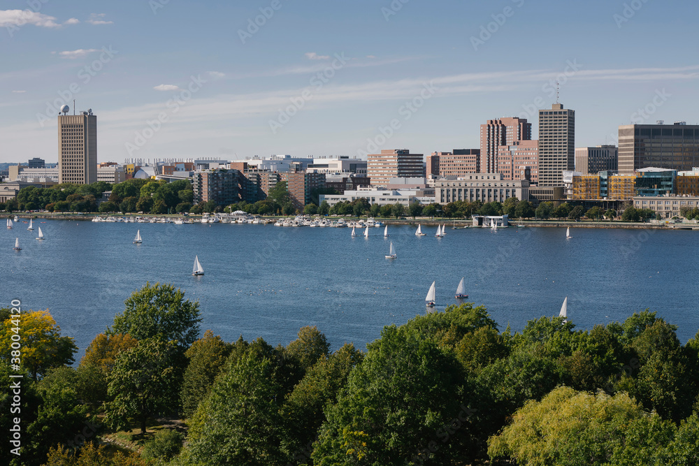 Sailboats on Charles River Sailboats on Charles River