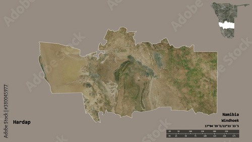 Hardap, region of Namibia, zoomed. Satellite photo