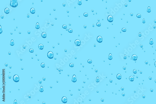 Water drops isolated on blue background