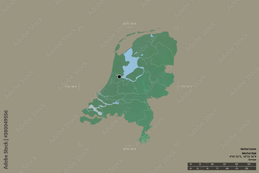 Regional division of Netherlands. Relief