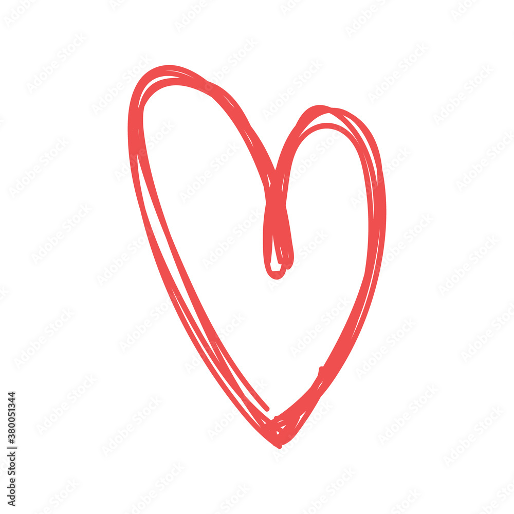 Hand drawn heart. Doodle illustration of love. Valentine's day linear sketch. Hand drawn heart. Doodle illustration of love. Valentine's day linear sketch.