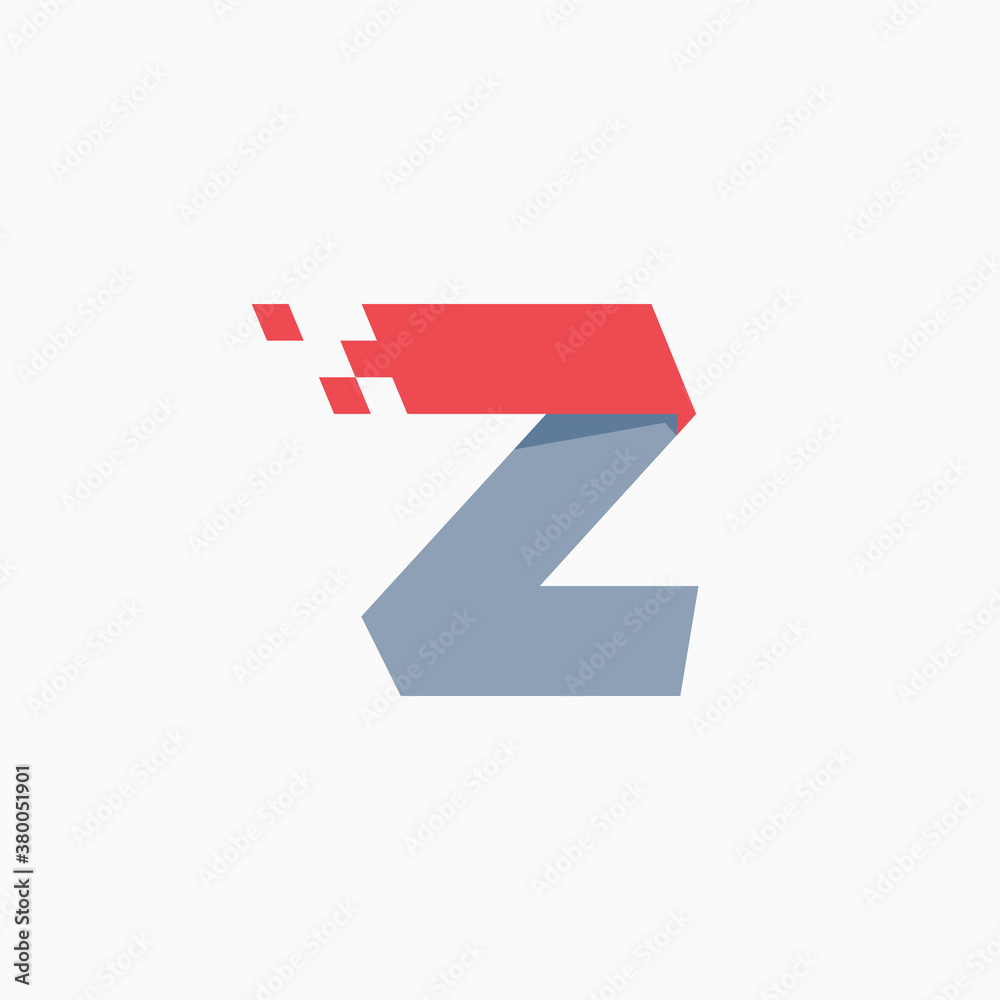 Z letter logo with taxi checkered pattern line. Z letter logo with taxi checkered pattern line.