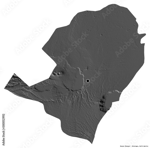 Masaya, department of Nicaragua, on white. Bilevel photo