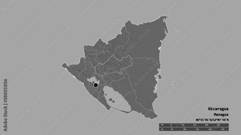 Location of Matagalpa, department of Nicaragua,. Bilevel