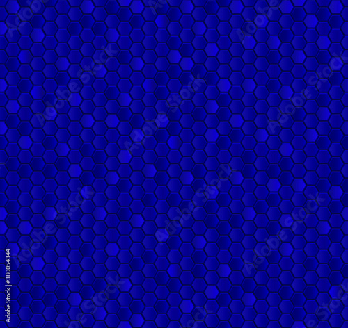 Dark Blue honeycomb mosaic. Seamless vector illustration. 