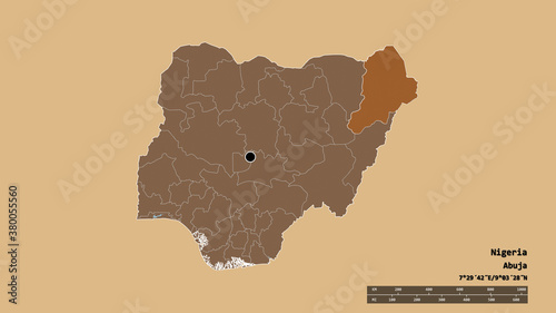 Location of Borno, state of Nigeria,. Pattern photo