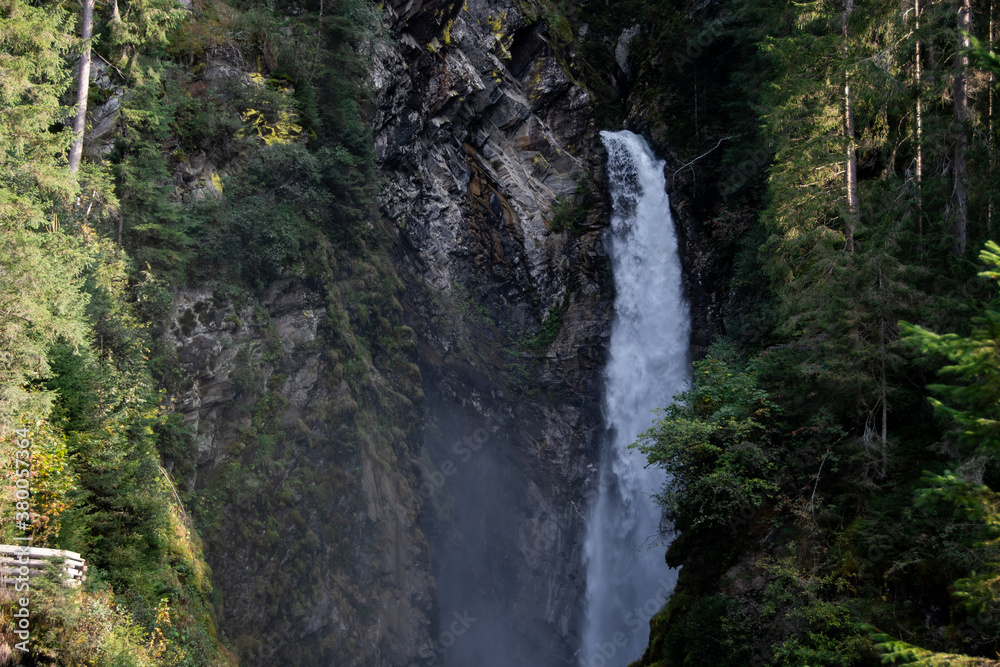 The Untersulzbach waterfall when the weather is nice