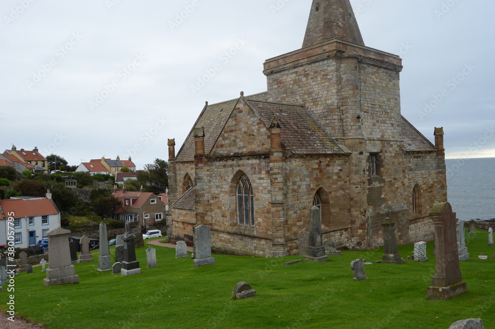 The Auld Kirk of St Monans started by King David in the 14th century, in the East Neuk of Fife, Scotland The Auld Kirk of St Monans started by King David in the 14th century, in the East Neuk of Fife, Scotland
