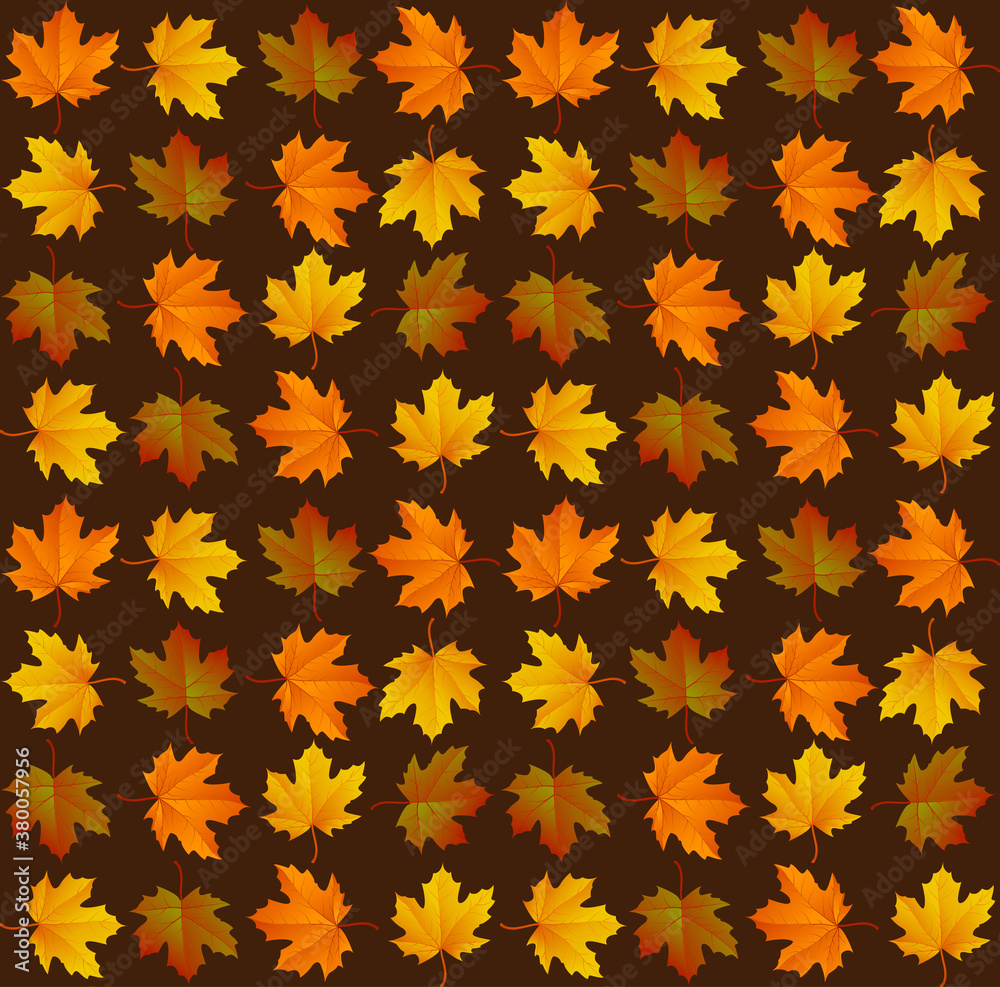 Obraz premium Autumn leaf pattern. Fall leaf decoration. Autumn background with maple leaf. Vector
