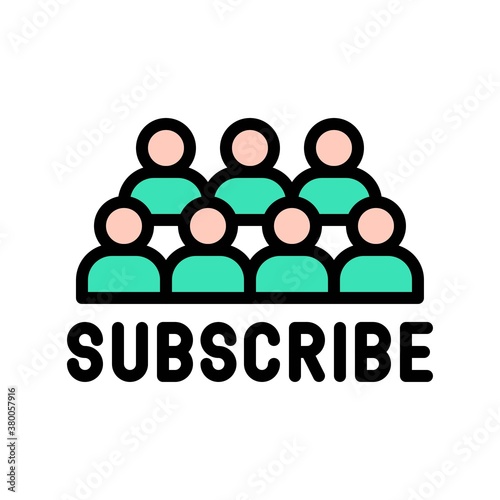 live and streaming related subscriber with characters group vector with editable stroke,