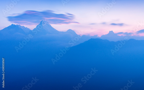 Annapurna range at dawn