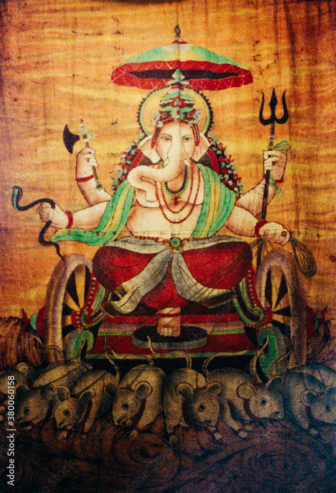 Lord Ganesha on Textile Fabric Lord Ganesha on Textile Fabric