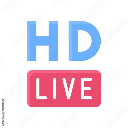 live and streaming related written text with high definition vector in flat style,