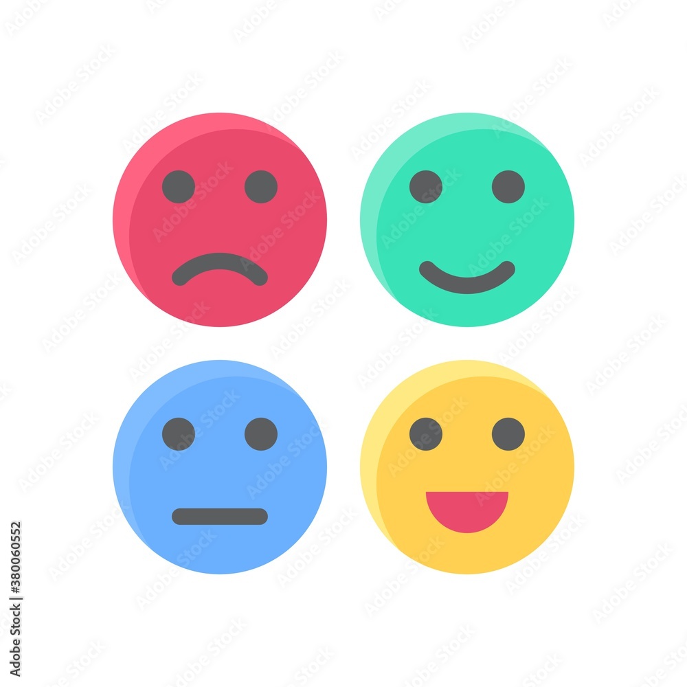 Fototapeta premium live and streaming related smile, sad, happy emoji vector in flat style,
