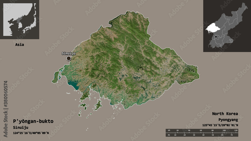 P'yongan-bukto, province of North Korea,. Previews. Satellite