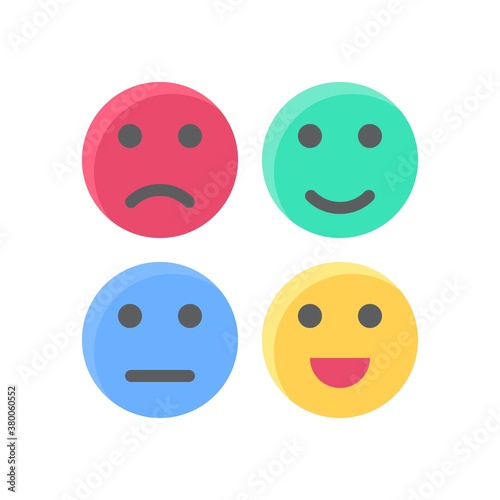 live and streaming related smile, sad, happy emoji vector in flat style,