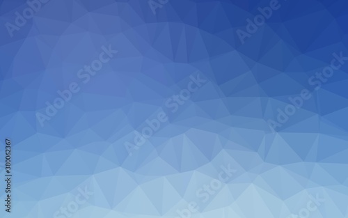 Light BLUE vector triangle mosaic texture. Triangular geometric sample with gradient. Textured pattern for background.