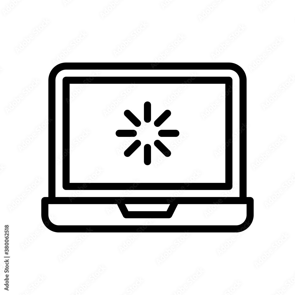 live and streaming related laptop screen with searching lines vector in lineal style, live and streaming related laptop screen with searching lines vector in lineal style,