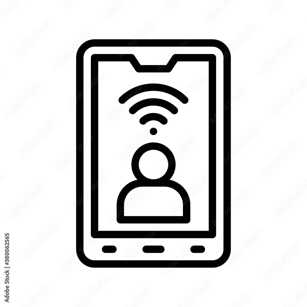 live and streaming related mobile screen with character and wifi signal vector in lineal style, live and streaming related mobile screen with character and wifi signal vector in lineal style,