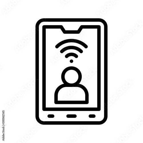 live and streaming related mobile screen with character and wifi signal vector in lineal style,