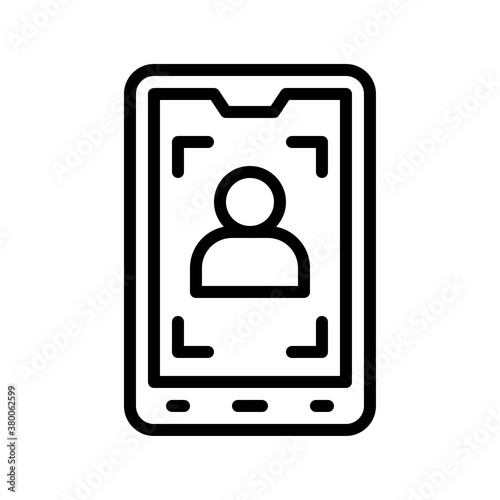 live and streaming related mobile screen with photo capture vector in lineal style,