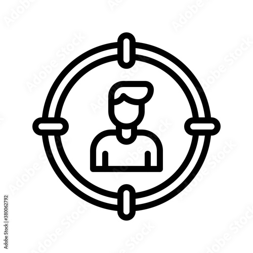 live and streaming related boy with target sign vector in lineal style,