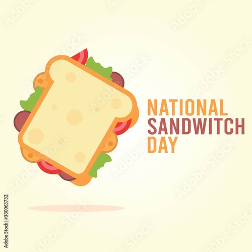 National Sandwich Day Vector Illustration. Suitable for greeting card poster and banner.