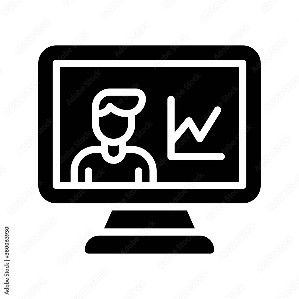 live and streaming related computer screen with boy and graph vector in solid design, live and streaming related computer screen with boy and graph vector in solid design,