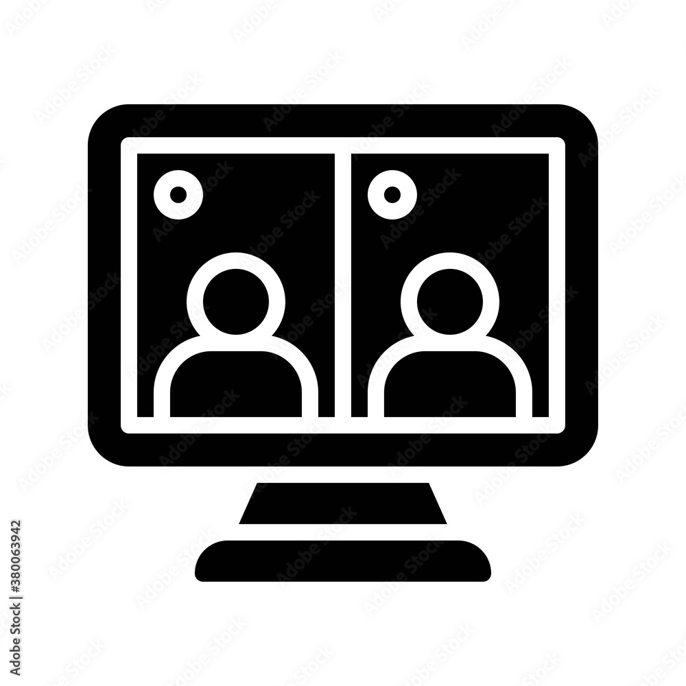 live and streaming related computer screen with boys live conversation vector in solid design, live and streaming related computer screen with boys live conversation vector in solid design,
