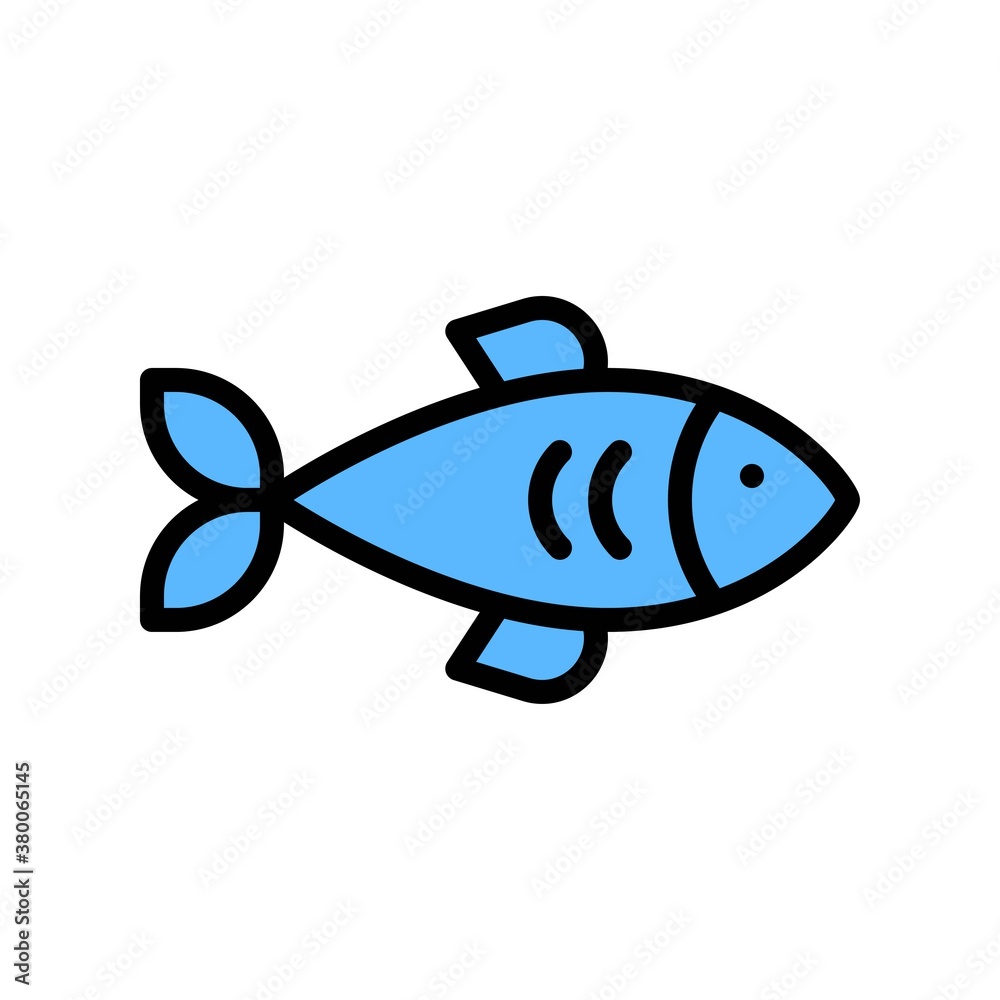 ocean related fish in water with eye and wings vector with editable stroke,
