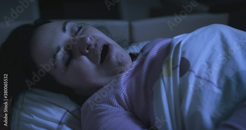Woman yawning comically. Want to sleep, falls asleep. No problem with insomnia