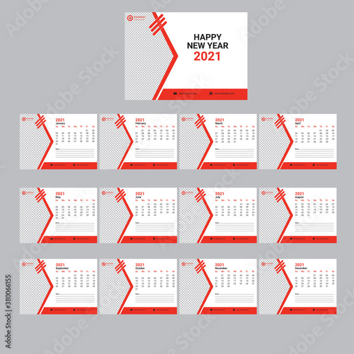 up coming year calendar,2021 New year desk calendar design tamplate