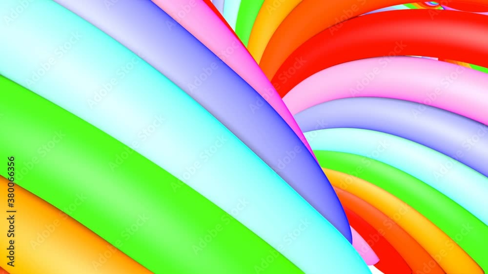 rotating spiral multicolored lines on a white background. rainbow loop animation. 3d render rotating spiral multicolored lines on a white background. rainbow loop animation. 3d render