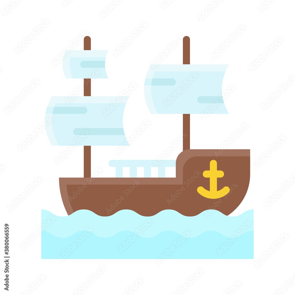ocean related boat with water waves and clothes vector in flat style, ocean related boat with water waves and clothes vector in flat style,