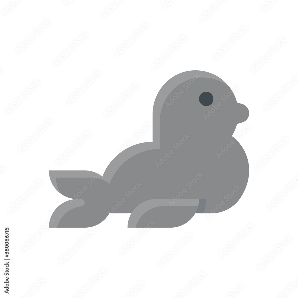 ocean related seal fish in water with eye and wings vector in flat style, ocean related seal fish in water with eye and wings vector in flat style,