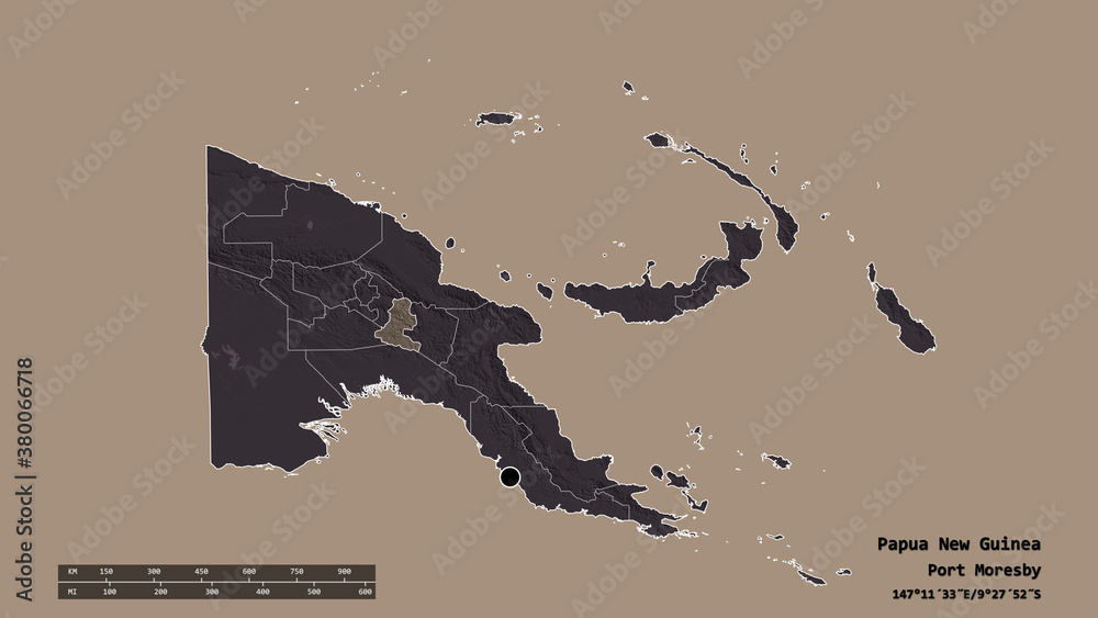 Location of Chimbu, province of Papua New Guinea,. Administrative Location of Chimbu, province of Papua New Guinea,. Administrative
