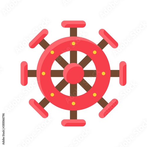 ocean related steering wheel with circles vector in flat style,