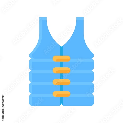 ocean related life jacket or vest use in water with strips vector in flat style,