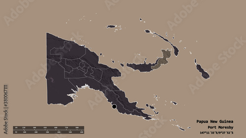 Location of East New Britain, province of Papua New Guinea,. Administrative photo