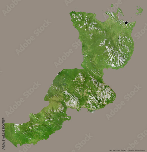 East New Britain, province of Papua New Guinea, on solid. Satellite photo